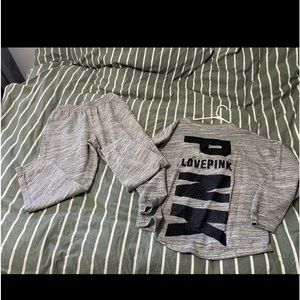 Large woman’s pink Victoria’s secret jogger set. Barely worn. Like new.